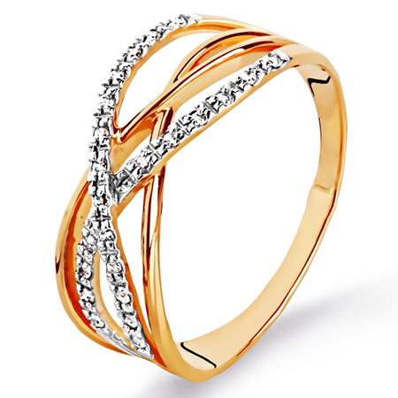 Кольцо, золото, фианит, Т142015055